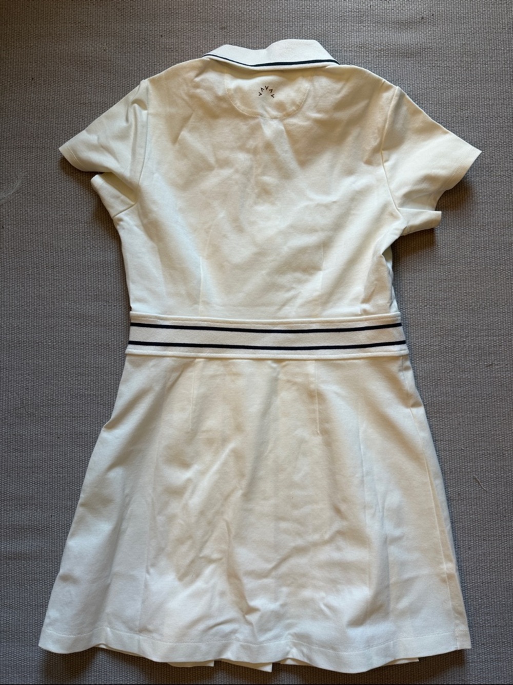 Varley Cream Polo Tennis Dress with Black Stripe Accents. NWOT. Hat and  bands - Picture 2 of 5